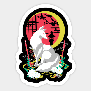 Moon Inari fox Sticker